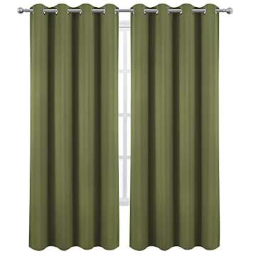 LEMOMO Olive Blackout Curtains/52 x 95 Inch/Set of 2 Panels Thermal Insulated Room Darkening Curtain...