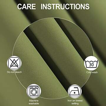 LEMOMO Olive Blackout Curtains/52 x 95 Inch/Set of 2 Panels Thermal Insulated Room Darkening Curtains for Bedroom