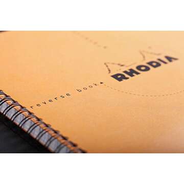 Rhodia Reverse Book & Dot Book - Dot Grid 80 sheets - 8 1/4 x 8 1/4 - Black Cover