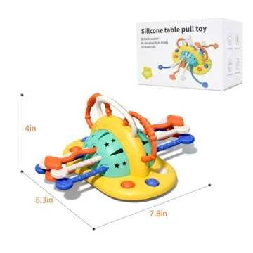 Avkast Montessori Toys for 1 Year Old, Baby Toys for High Chair with Suction Cup,High Chair Toys Sensory Toys Food Grade Silicone Pull String Activity Toy Gift for Baby Infant Toddlers