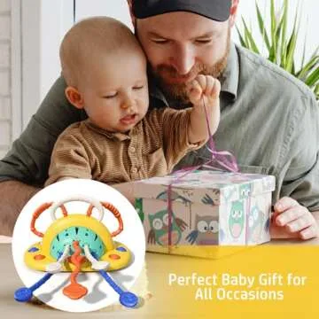 Avkast Montessori Toys for 1 Year Old, Baby Toys for High Chair with Suction Cup,High Chair Toys Sensory Toys Food Grade Silicone Pull String Activity Toy Gift for Baby Infant Toddlers