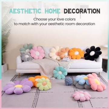 Ultra Soft Daisy Flower Pillow for Stylish Home Decor