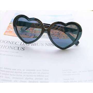 FOURCHEN Kids Heart Shaped Sunglasses with UV400 Protection