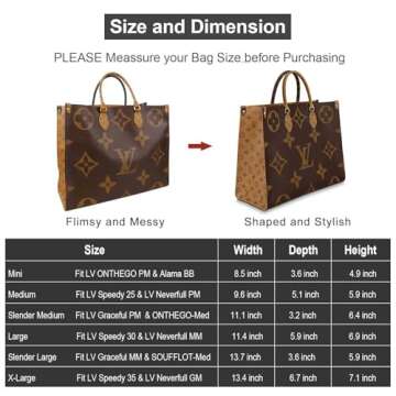 OMYSTYLE Black X-Large Organizer Insert, Felt Tote Bag Organizer Insert with 5 Sizes, Handbag Divide...