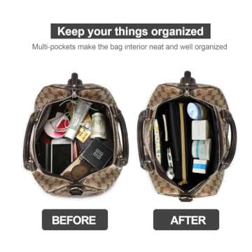 OMYSTYLE Black X-Large Organizer Insert, Felt Tote Bag Organizer Insert with 5 Sizes, Handbag Dividers for Inside Purse, Compatible with Longchamp, Neverful, Speedy and More