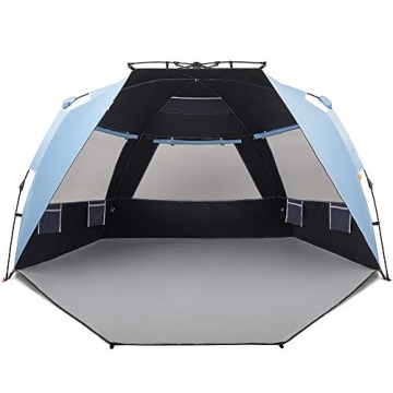 Easthills Outdoors Instant Shader Dark Shelter XL Beach Tent - Spacious Family Sun Shelter with Zipp...