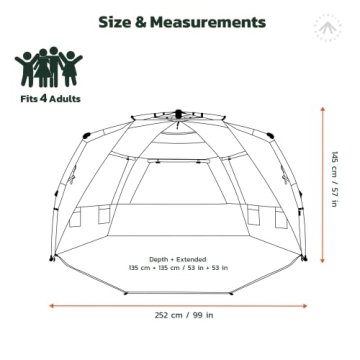 Easthills Outdoors Instant Shader Beach Tent UPF 50+