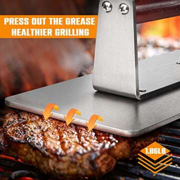 Stainless Steel Bacon Press for Perfectly Grilled Food