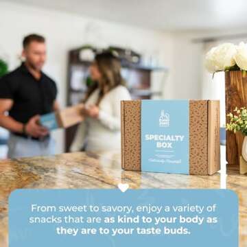 Gluten Free Dairy Free Vegan Snack Box – Premium Snack Variety for Vegan Gift Baskets, Care Package Snack Gifts – Ideal Valentine’s Day Gifts for Vegan Women Men & Adults