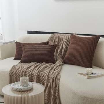 Elegant Home Brilliant 12x20 Pillow Cover in Coffee Brown