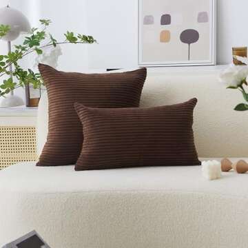 Elegant Home Brilliant 12x20 Pillow Cover in Coffee Brown