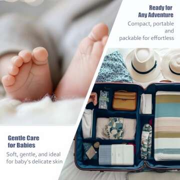 Ourmed Life Face Towels, Disposable Biodegradable Clean Facial Wash Cloth for Sensitive Skin, Lint- free Facial Towels for Cleansing, Skincare and Makeup Remover, Dry Wipes,100 Count