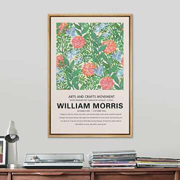 SIGNLEADER Framed Canvas Print Wall Art William Morris Rose Flower Garden Nature Wilderness Illustra...