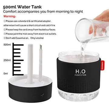 Portable Mini Humidifier - 500ml USB Cool Mist Solution