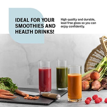 Elegant 14 Oz European Drinking Glasses Set of 6