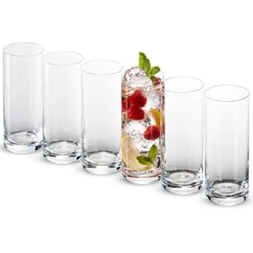 Elegant 14 Oz European Drinking Glasses Set of 6