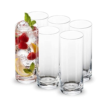 Elegant 14 Oz European Drinking Glasses Set of 6
