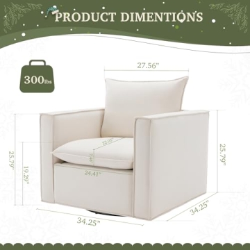COLAMY Stylish Swivel Accent Chair - Comfort & Elegance