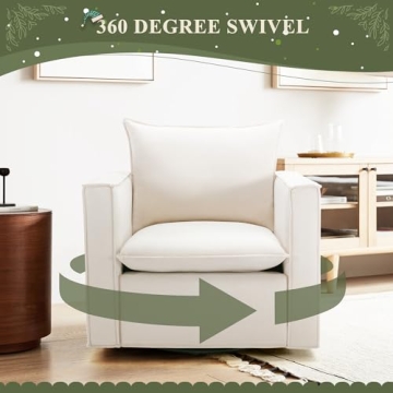 COLAMY Stylish Swivel Accent Chair - Comfort & Elegance