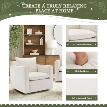 COLAMY Stylish Swivel Accent Chair - Comfort & Elegance