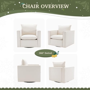 COLAMY Stylish Swivel Accent Chair - Comfort & Elegance