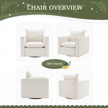 COLAMY Stylish Swivel Accent Chair - Comfort & Elegance