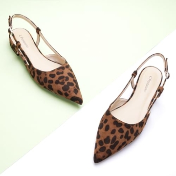 Elegant C.Paravano Women's Leopard Print Slingback Flats