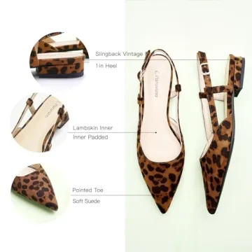 Elegant C.Paravano Women's Leopard Print Slingback Flats