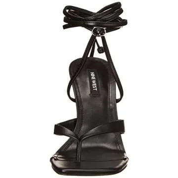 Nine West TERRIE3 Heeled Sandal: Chic Thong Style with Lace-Up Elegance