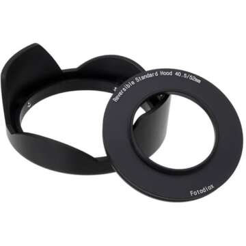 Fotodiox Reversible Lens Hood Kit for E-Mount PZ 16-50mm F3.5-5.6 OSS E-Mount Power Zoom Lens, Reversible Tulip Flower Hood w/Cap