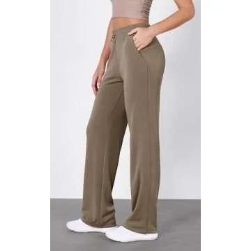 ODODOS Women's Modal Soft Wide Leg Pants with Pockets Adjustable Shockcord High Waist Casual Lounge Pants-29 Inseam, Espresso, X-Small