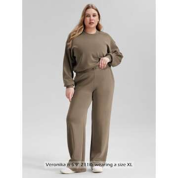 ODODOS Women's Modal Soft Wide Leg Pants with Pockets Adjustable Shockcord High Waist Casual Lounge Pants-29 Inseam, Espresso, X-Small