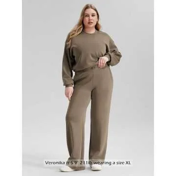 ODODOS Women's Modal Soft Wide Leg Pants with Pockets Adjustable Shockcord High Waist Casual Lounge Pants-29 Inseam, Espresso, X-Small