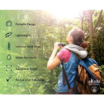 E Tronic Edge Binoculars for Adults - 10x42 Professional Binoculars for Bird Watching, Hunting, Hiking & Travel - Compact Binoculars for Men and Women - Strap and Case Included