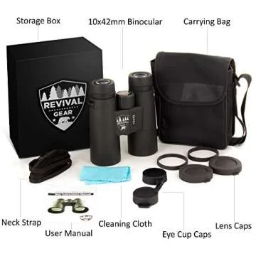 E Tronic Edge Binoculars for Adults - 10x42 Professional Binoculars for Bird Watching, Hunting, Hiking & Travel - Compact Binoculars for Men and Women - Strap and Case Included