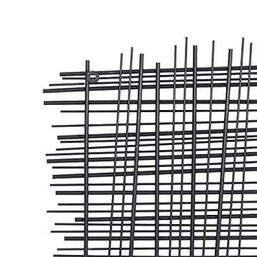 Deco 79 Metal Geometric Home Wall Decor Overlapping Lines Cross Hatch Wall Sculpture, Wall Art 47" x 1" x 25", Black