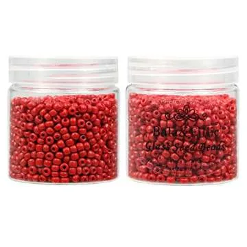 Bala&Fillic 4mm Red Glass Seed Beads for Jewelry Making