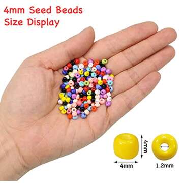 Bala&Fillic 4mm Red Glass Seed Beads for Jewelry Making
