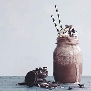 ALINK Biodegradable Black Paper Straws for Parties and Events