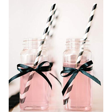 ALINK Biodegradable Black Paper Straws for Parties and Events