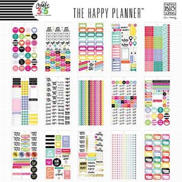 me & my BIG ideas Planner Basics Sticker Value Pack - The Happy Planner Scrapbooking Supplies - Multi-Color & Gold Foil - Great for Projects, Scrapbooks & Albums - 30 Sheets, 1829 Stickers Total