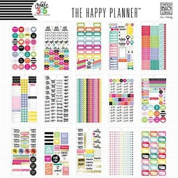 me & my BIG ideas Planner Basics Sticker Value Pack - The Happy Planner Scrapbooking Supplies - Multi-Color & Gold Foil - Great for Projects, Scrapbooks & Albums - 30 Sheets, 1829 Stickers Total