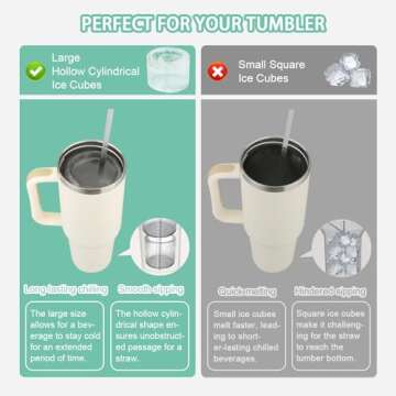 Minstely Silicone Ice Cube Tray for Easy Hollow Ice