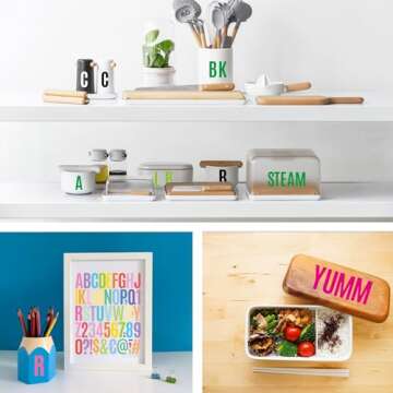 Letter Stickers 30 Sheets 1500 PCS Large Alphabet Sticker 2 Inch Vinyl Self Adhesive Stick on Stickers for Water Bottles Cup Mailbox Number Address Craft Scrapbooking Bulletin Board Decor Multicolor