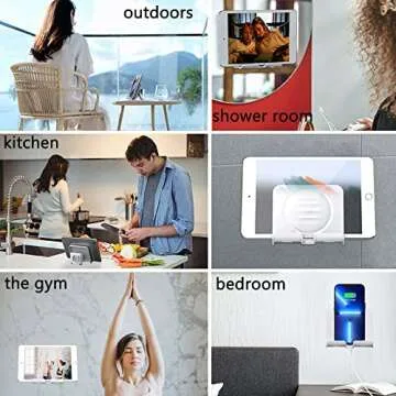 cymtkbr Wall Phone Holder for Shower Bathroom Kitchen