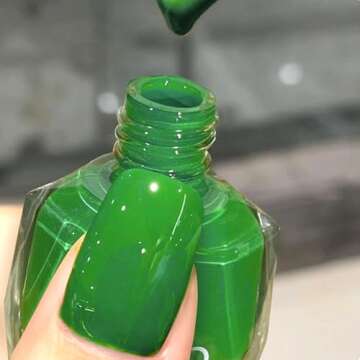 COSMOO Green Nail Polish, 12ml Green Quick Dry Nail Lacquer for Nail Art Varnish, 0.41 fl oz