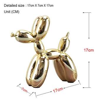 Shiny Balloon Dog Metallic Resin Statue for Home Art