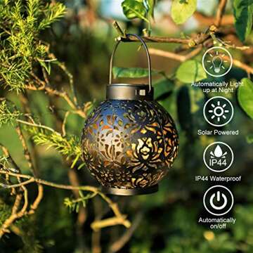 EXCMARK Solar Lantern Lights - Charming Outdoor Decor for Garden and Patio