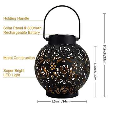 EXCMARK Outdoor Solar Lanterns for Garden and Patio