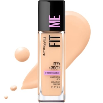 Maybelline Fit Me Dewy + Smooth Liquid Foundation Makeup, Classic Ivory, 1 Count (Packaging May Vary...